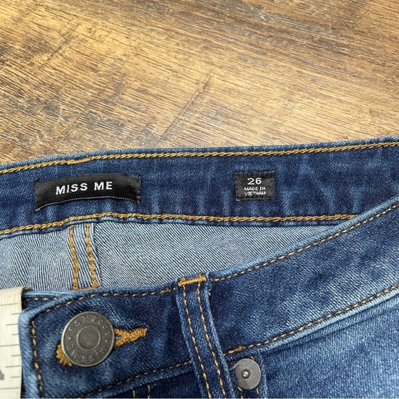 MISS ME Jeans Womens 26x28 High Rise Skinny Plain Pockets Stretch Split Hem - Picture 4 of 10